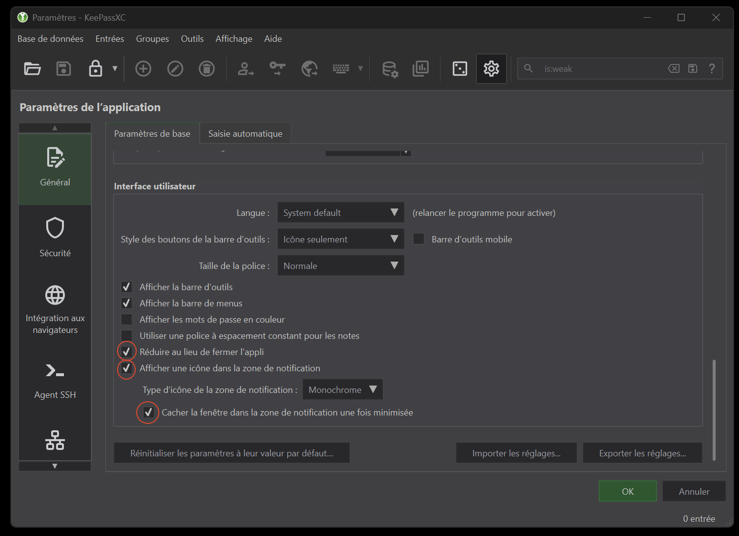 Figure 8: 'General' tab, 'User Interface' section