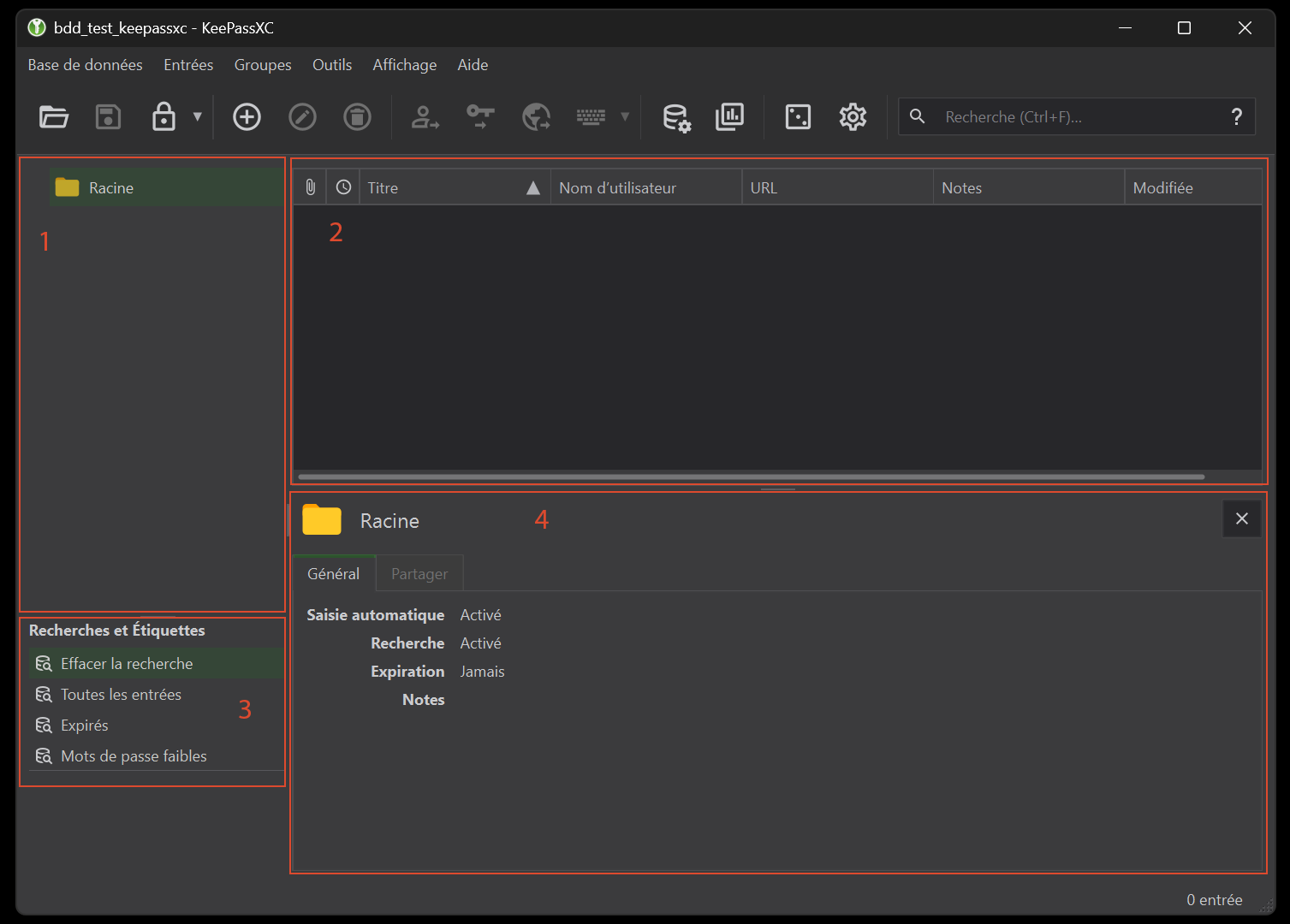 Figure 10: Main database interface