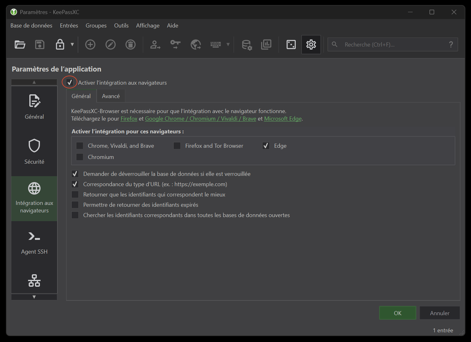 Figure 15: Browser integration