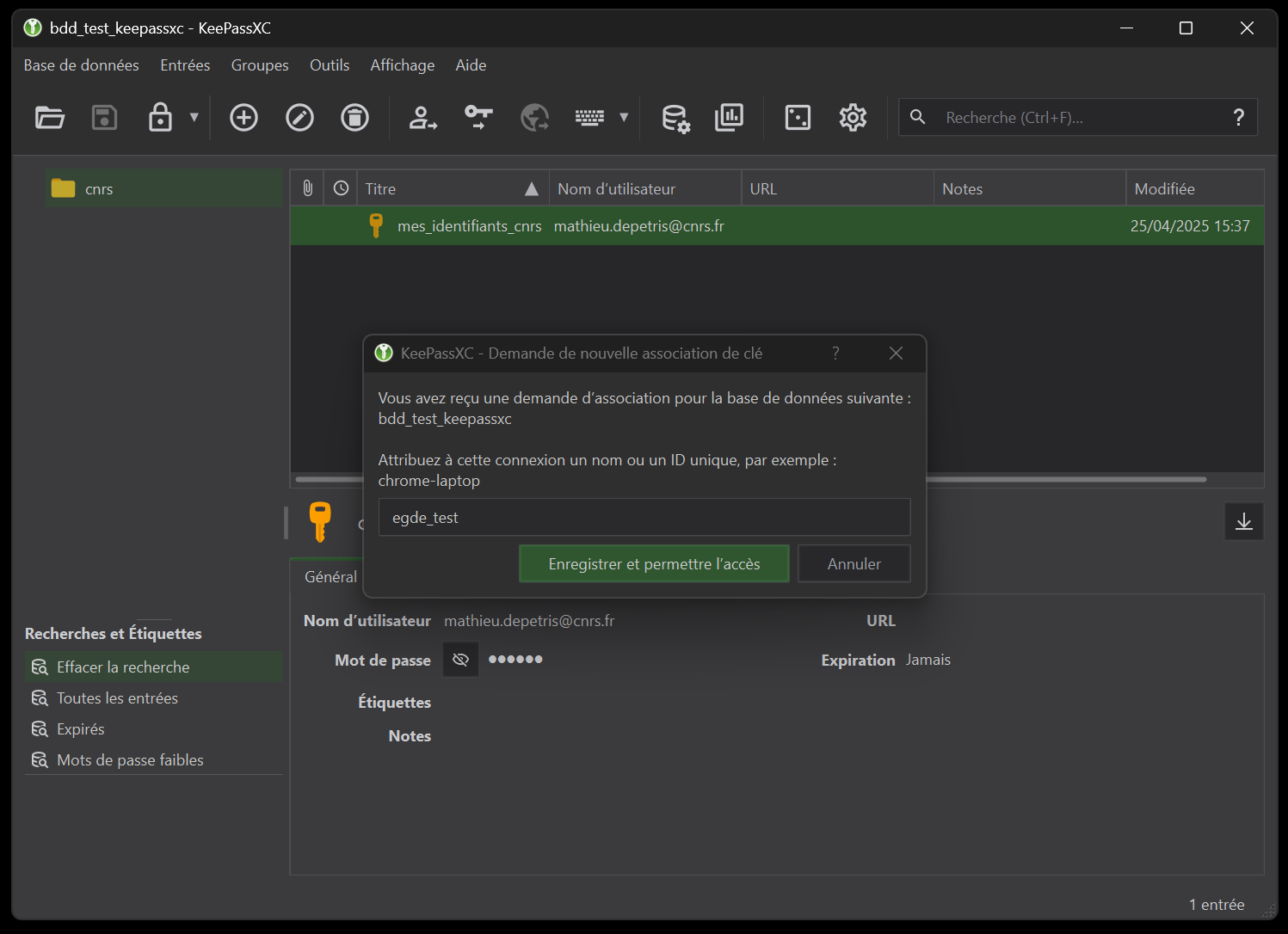 Figure 18: Browser extension key association
