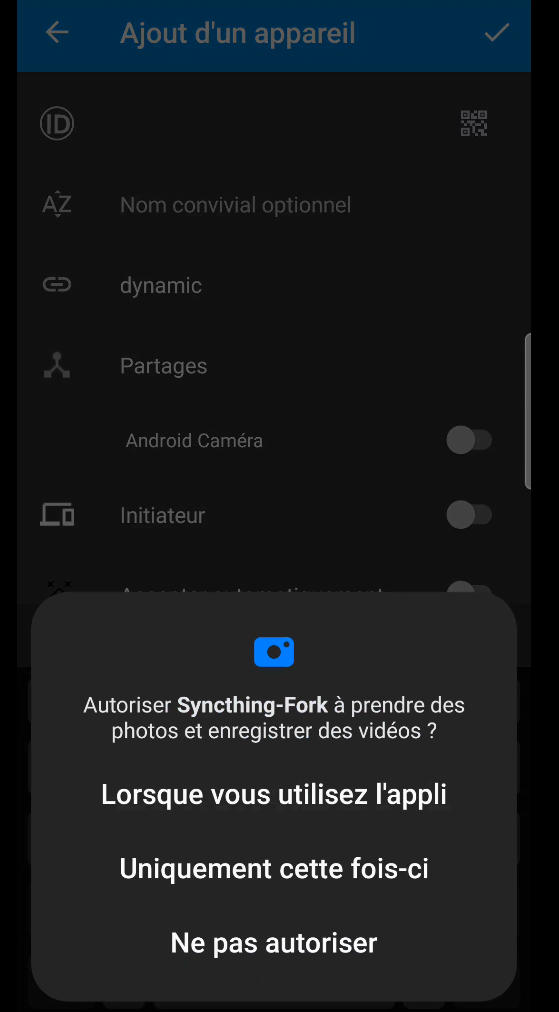 Figure 40: Camera access authorization