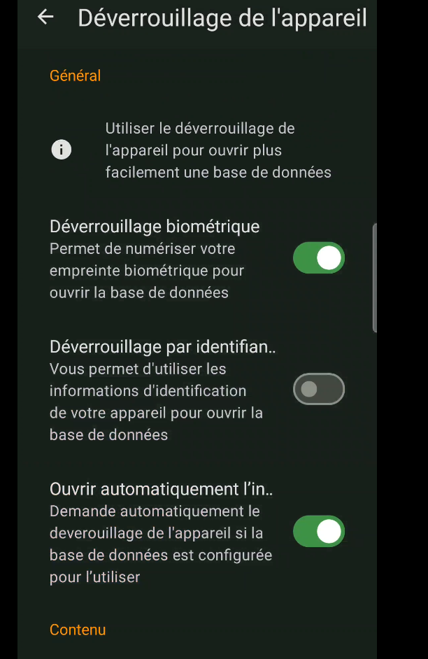 Figure 53: Biometric unlocking