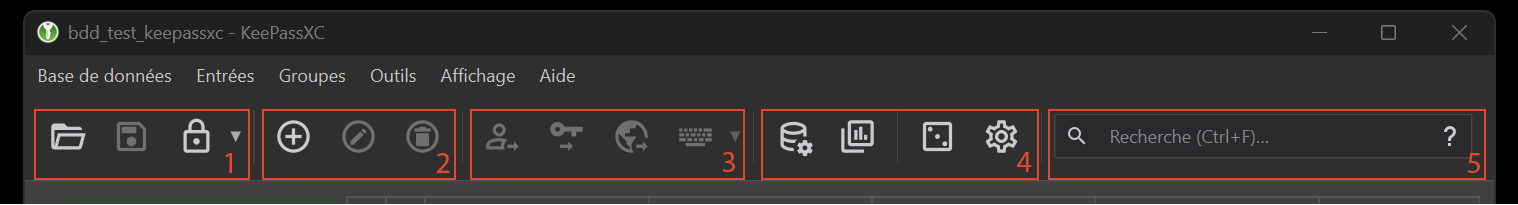 Figure 11 : Interface de la barre d'outils