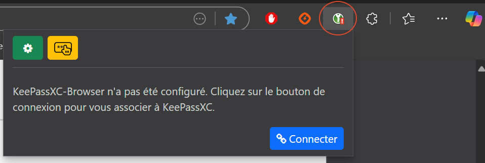 Figure 17 : Configuration extension navigateur