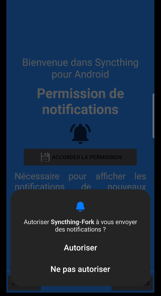 Figure 35 : Autorisation notifications