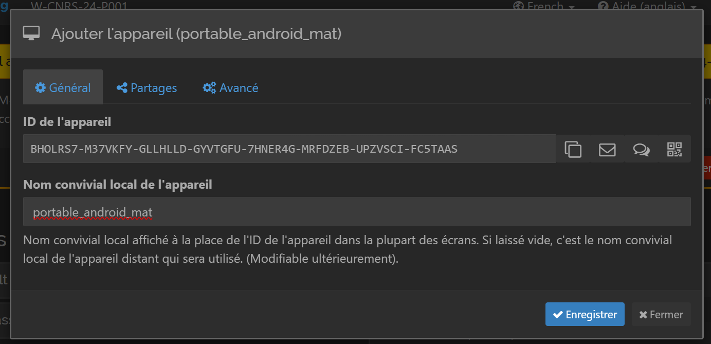 Figure 43 : Demande ajout téléphone